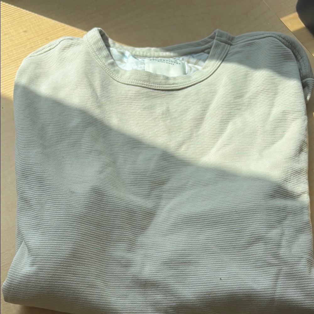 Denim & Flower Cream Crewneck Sweater Classic Knit